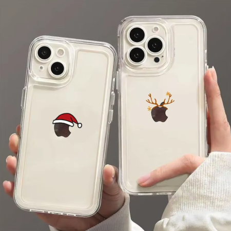 Funny Cartoon New Year Christmas Santa Phone Case for iPhone 16 15 14 13 12 11 Pro Max Mini X XS SE 7 Plus Shockproof Soft Shell