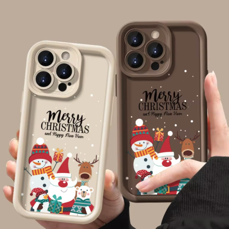 Christmas Pattern TPU Case For iPhone 16 Pro Max 15 14 Plus 13 12 11 Pro Max 7 8 XR X XS SE Shockproof Soft Silicone Phone Cover